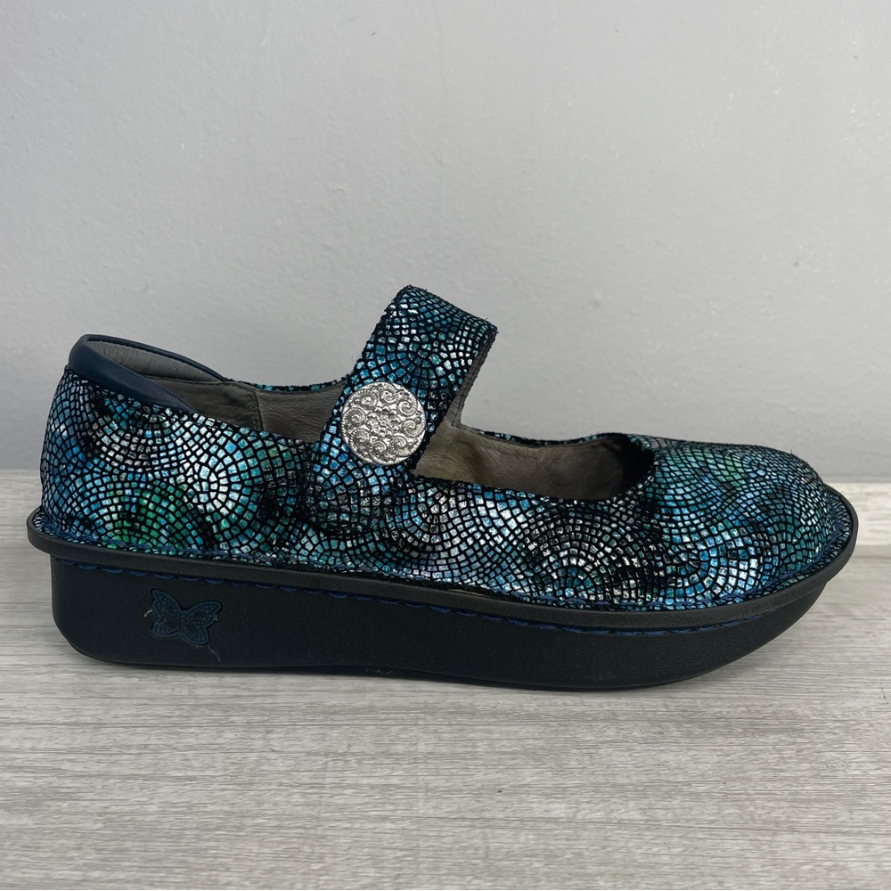 Alegria Paloma Fandamonium blue and green clogs size EU 40/ US 9.5-10 - Picture 2 of 15